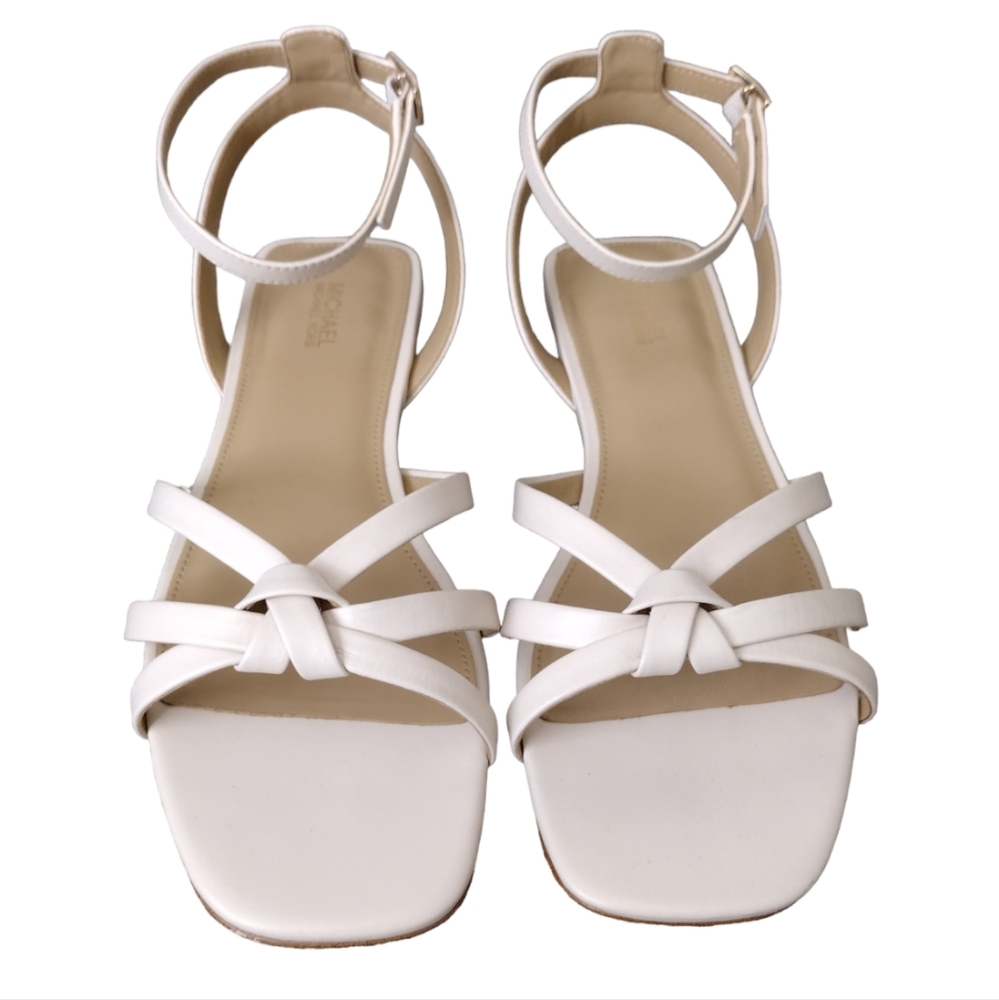 Michael Kors Women's Brinkley Ankle Strap Sandals Cream US 8.5